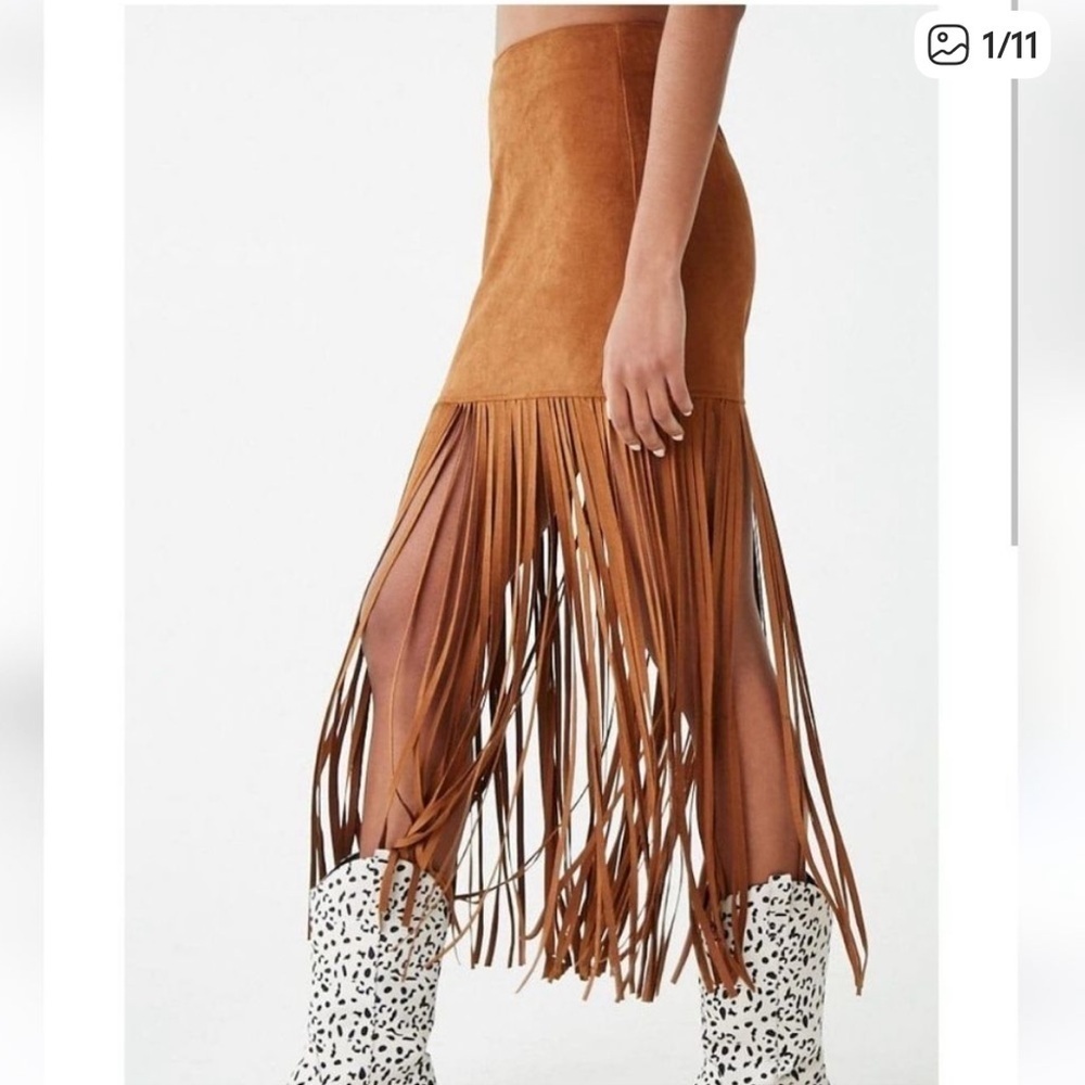 Bear Dance & HYFVE Cognac Fringe Skirt Wrap Top & Bandeau Top Rave Bundle Size L - Picture 16 of 16